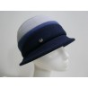 Szaro niebiesko granatowy kapelusz tkanina do 58 cm- regulowany