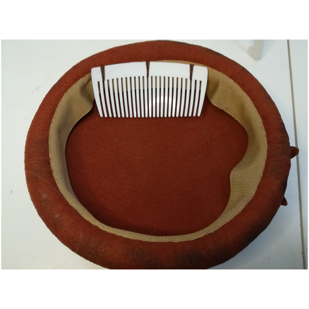 Mini beret filcowy przypalany rudy