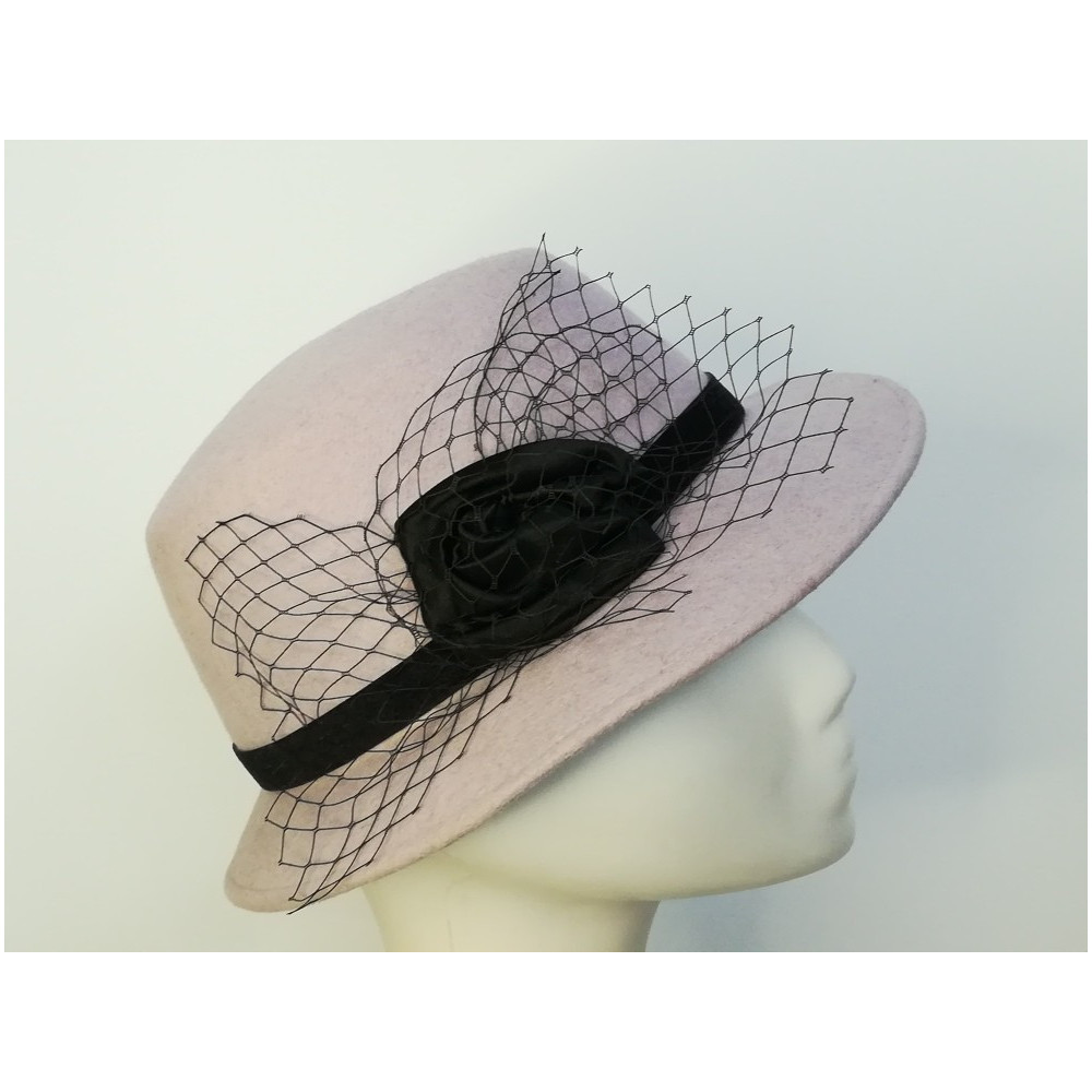 Szary z poświatą wrzosu kapelusz filcowy 53-55 cm