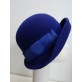Pola Negri retro granatowy kapelusz filcowy 54-58 cm