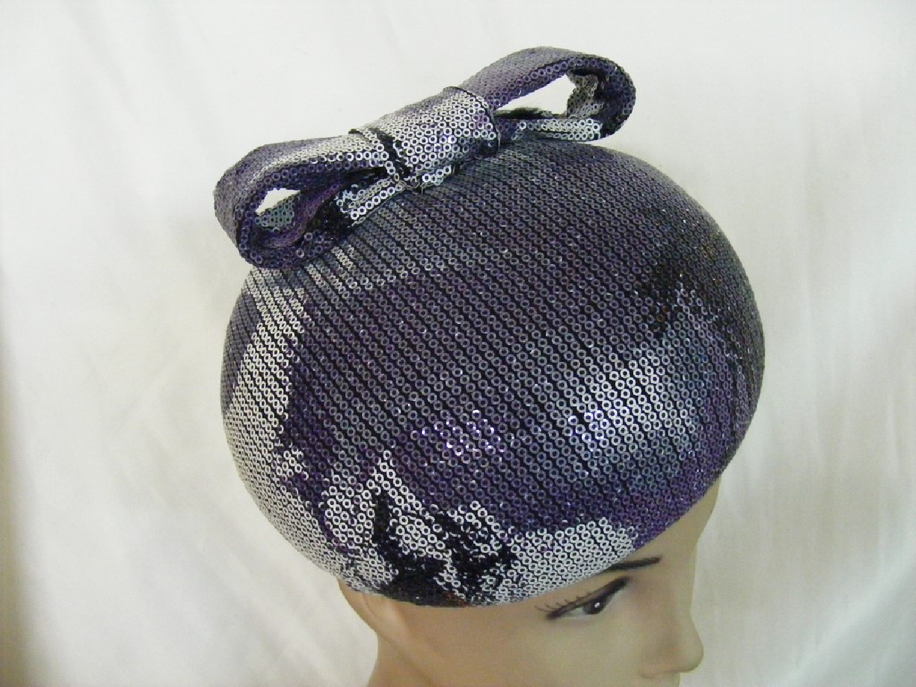 Walentyna fioletowy zmierzch- toczek z cekinów