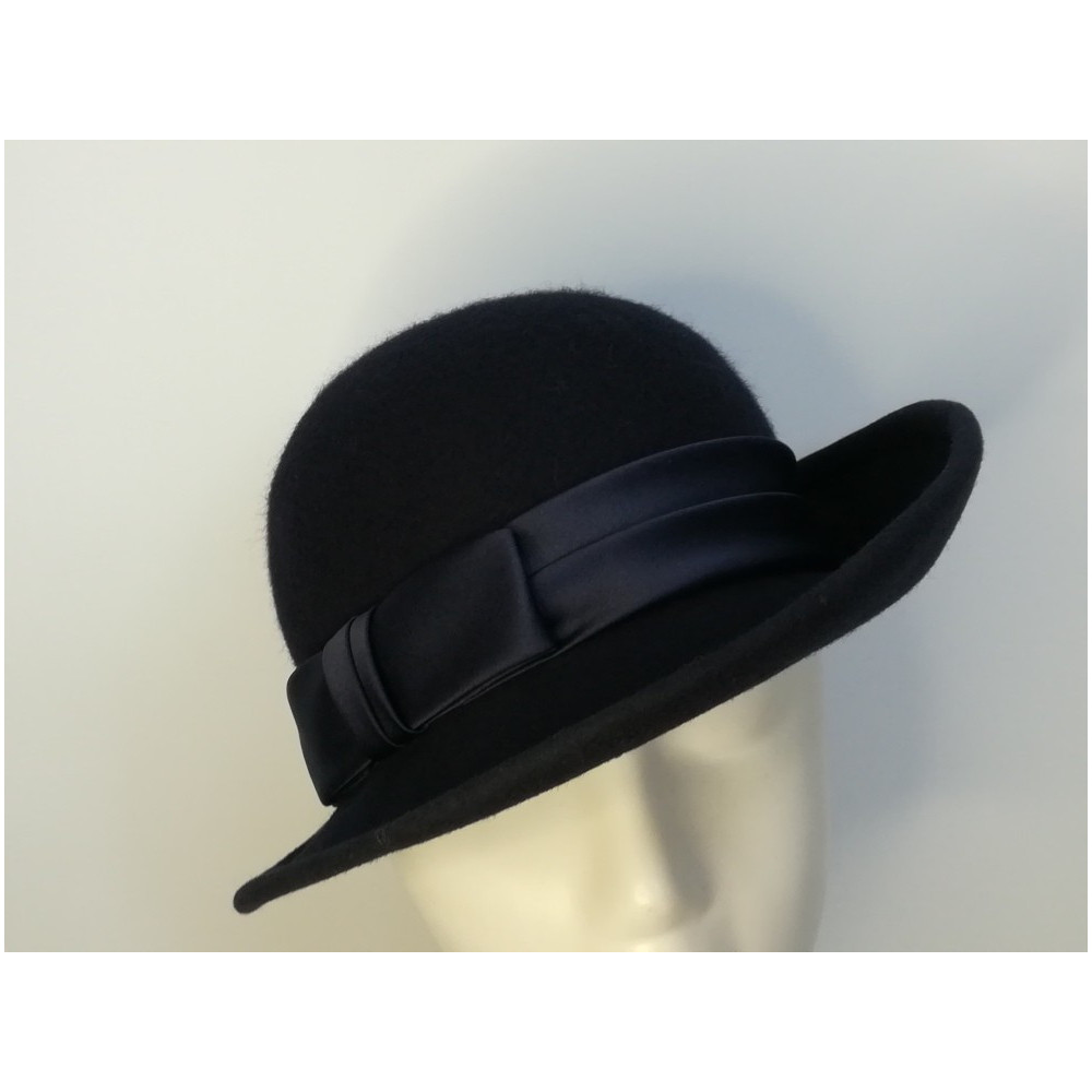 Granatowy kapelusz filcowy 56-57 cm