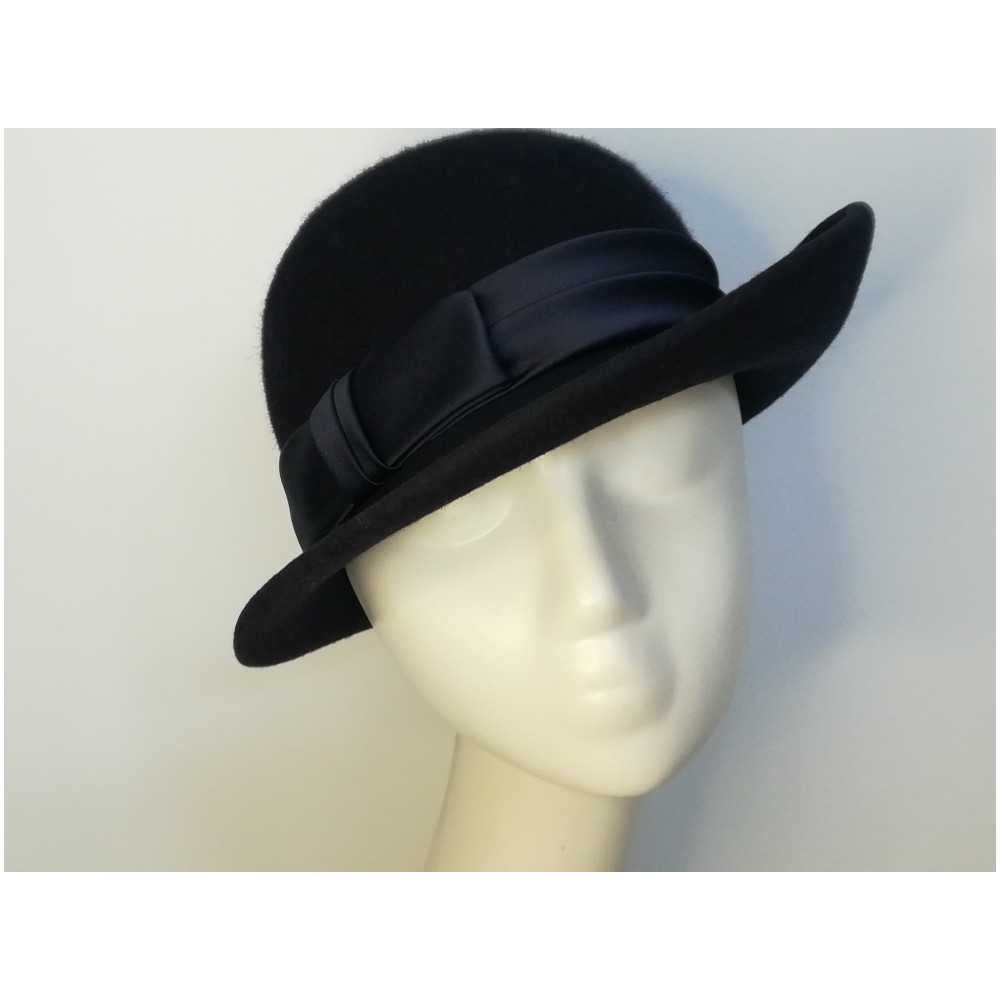 Granatowy kapelusz filcowy 56-57 cm