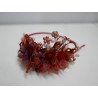 Czerwona opaska z koralików i kwiatów