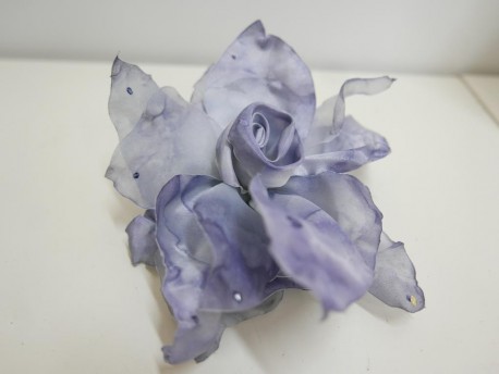 Szaro niebieski kwiat do włosów sukni kapelusza