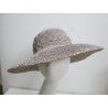 Maria beżowy koronkowy kapelusz z dużym rondem-57-59 cm