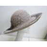 Maria beżowy koronkowy kapelusz z dużym rondem-57-59 cm
