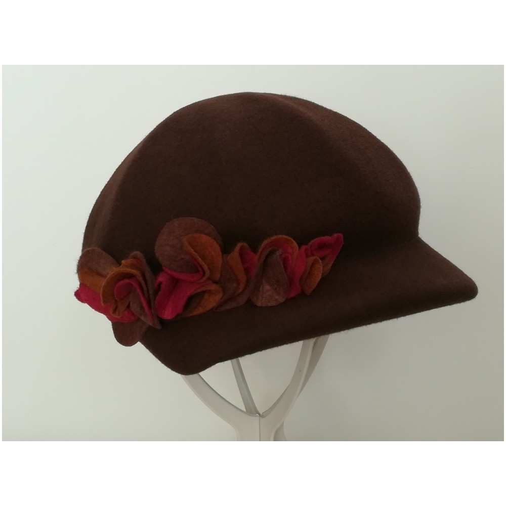Willy brązowy kaszkiet filcowy 53-57 cm