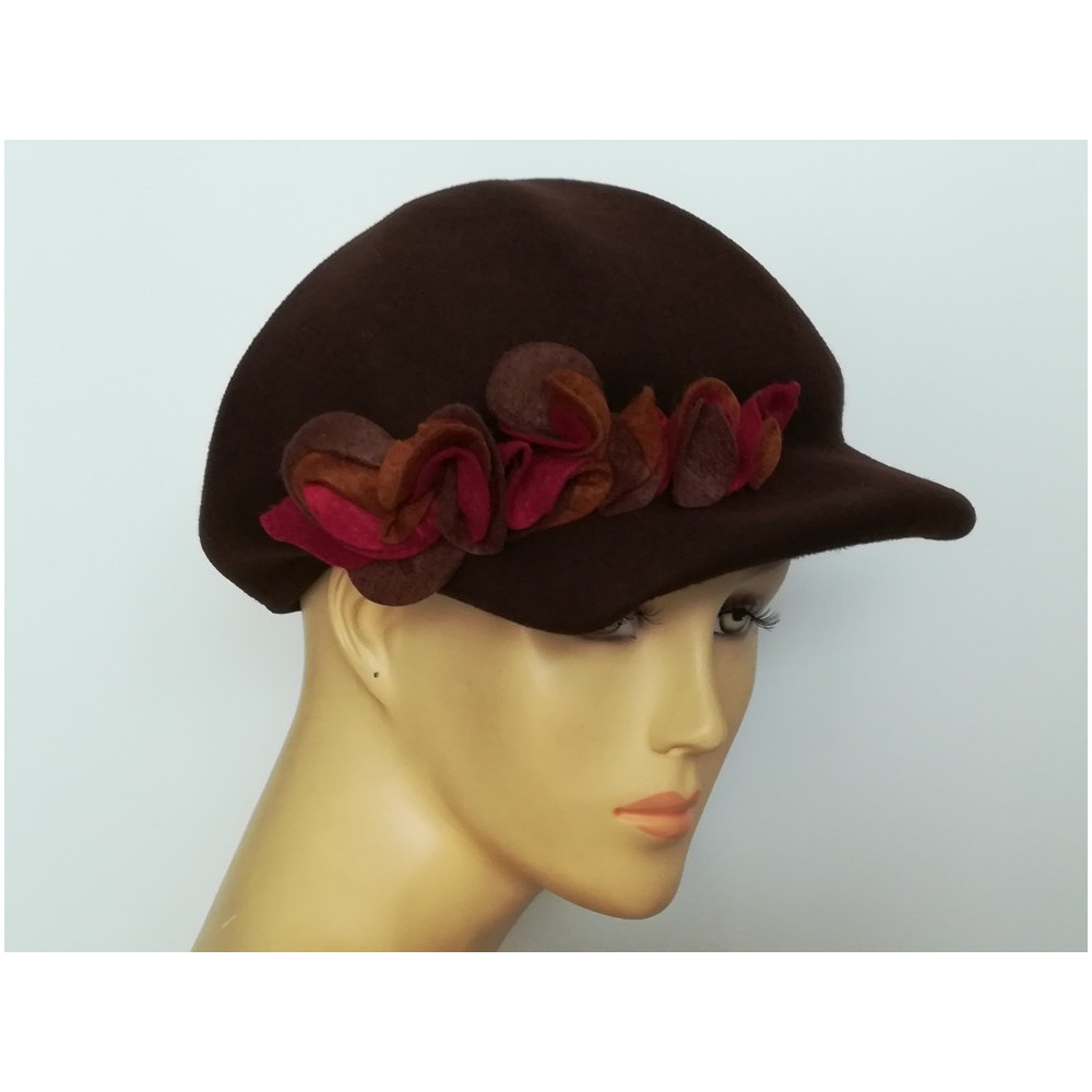 Willy brązowy kaszkiet filcowy 53-57 cm