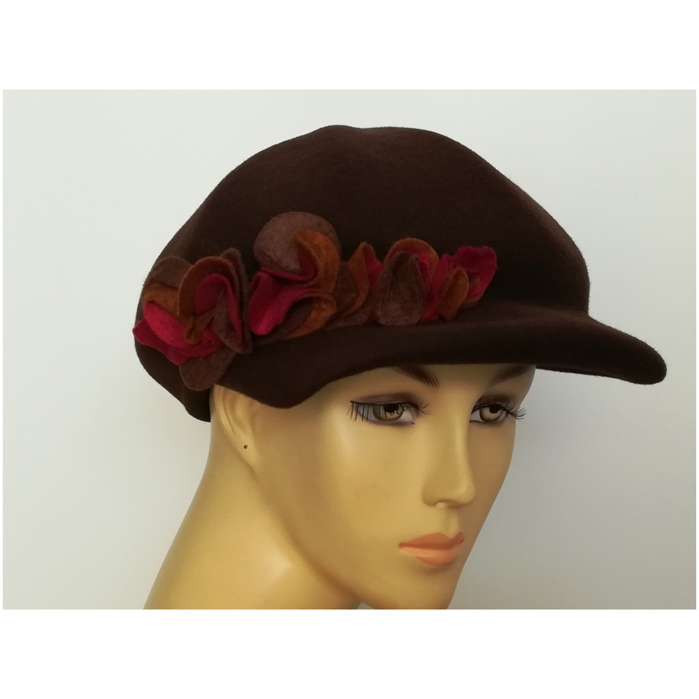 Willy brązowy kaszkiet filcowy 53-57 cm