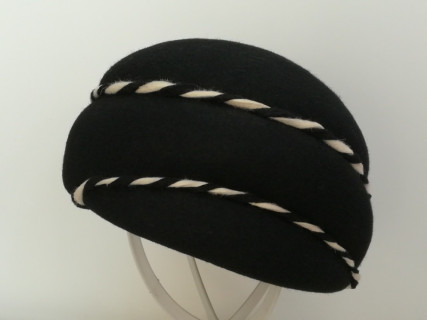 Czarny turban Vintage 54-57 cm