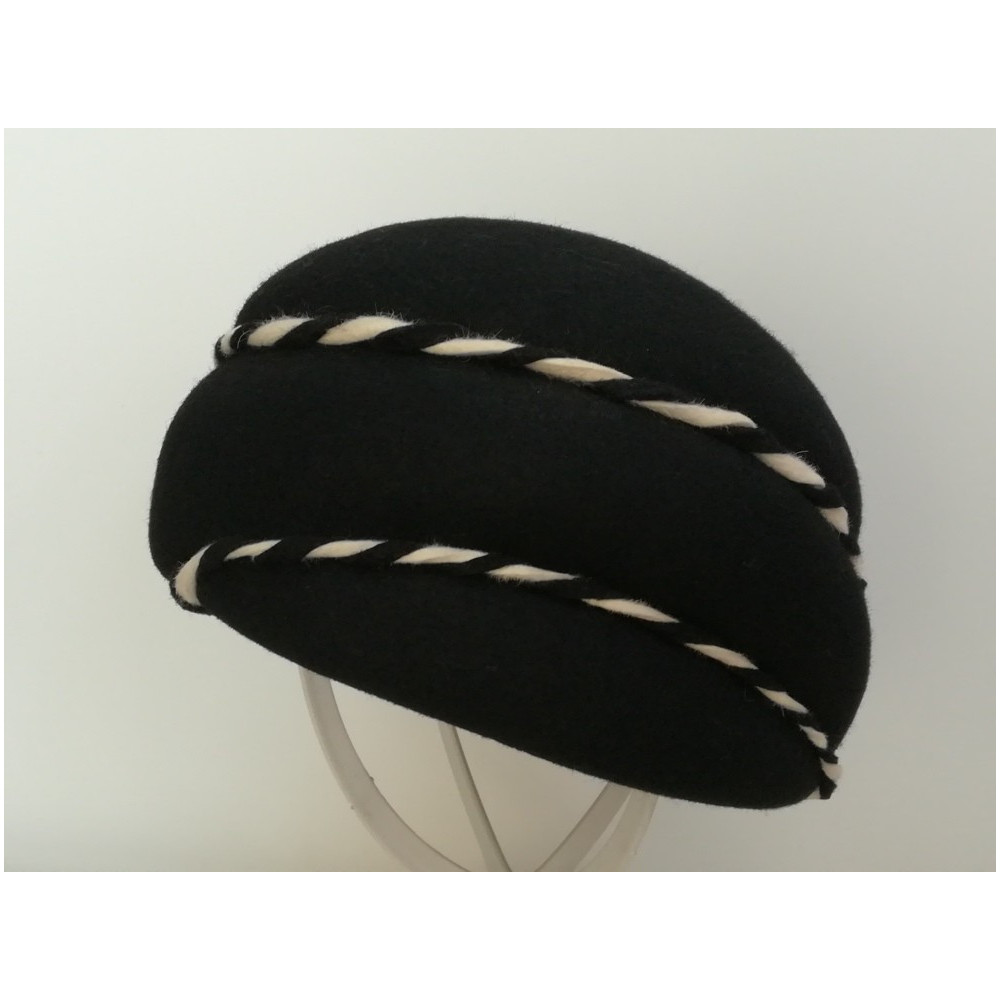 Czarny turban Vintage 54-57 cm