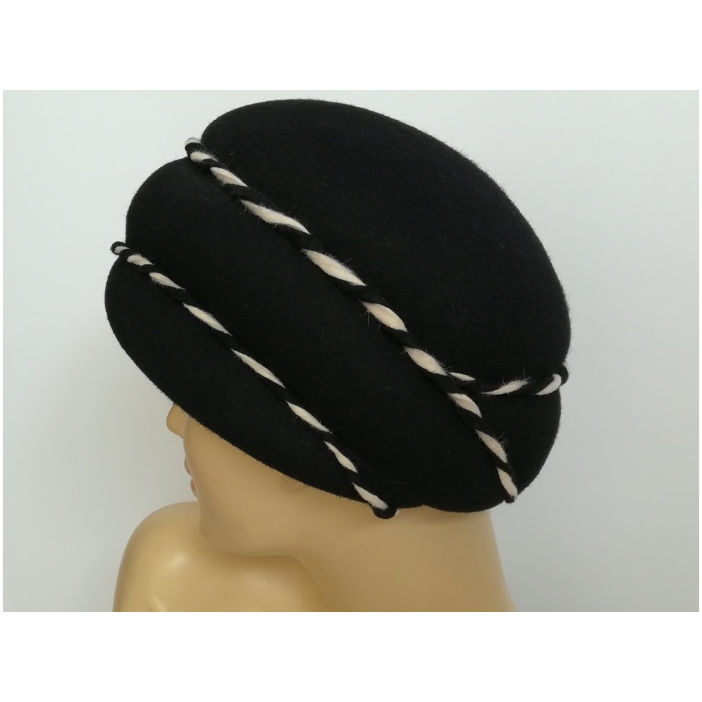 Czarny turban Vintage 54-57 cm