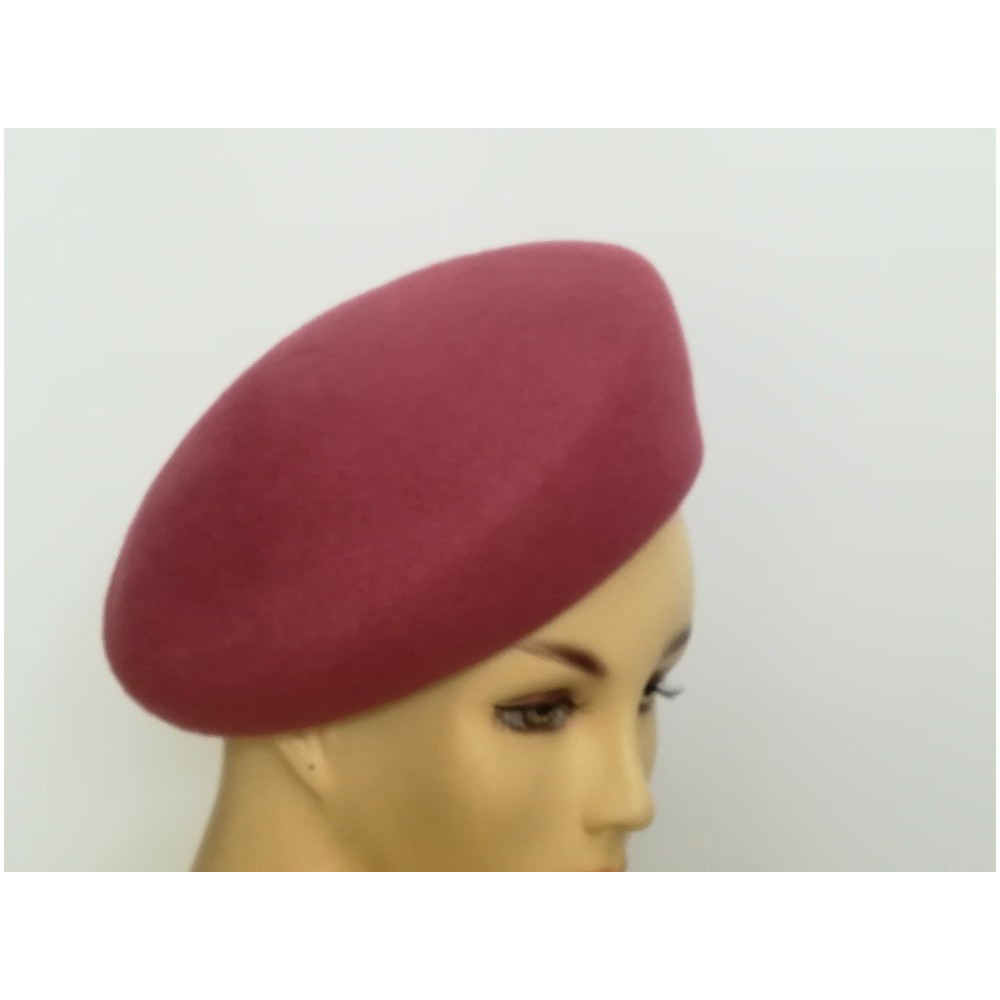 Różowy beret pilśń welurowa 54-56 cm