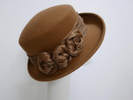 Lidia jasny brąz kapelusz filcowy-58-60  cm