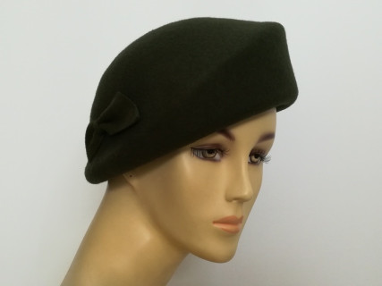 Leśna zieleń beret filcowy 57-58 cm