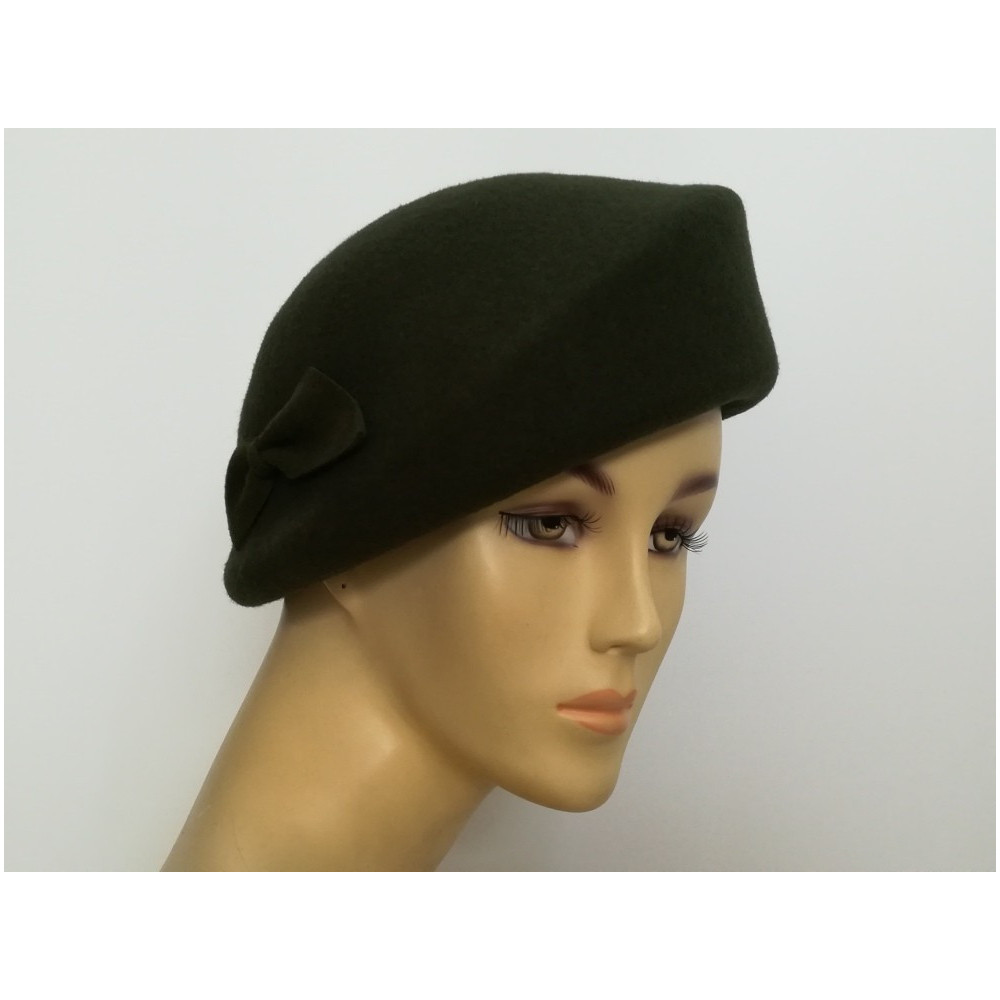 Leśna zieleń beret filcowy 57-58 cm