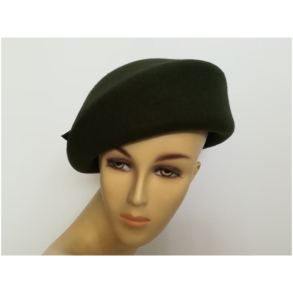 Leśna zieleń beret filcowy 57-58 cm