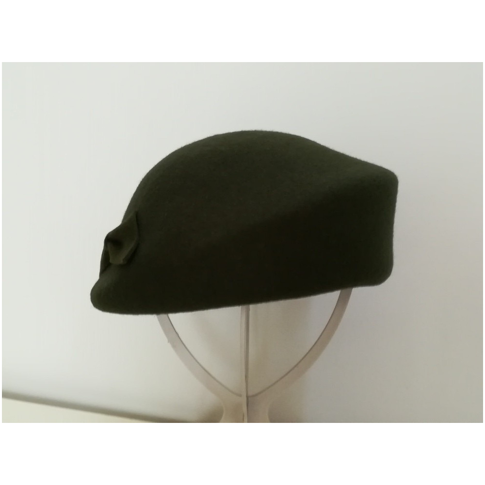Leśna zieleń beret filcowy 57-58 cm
