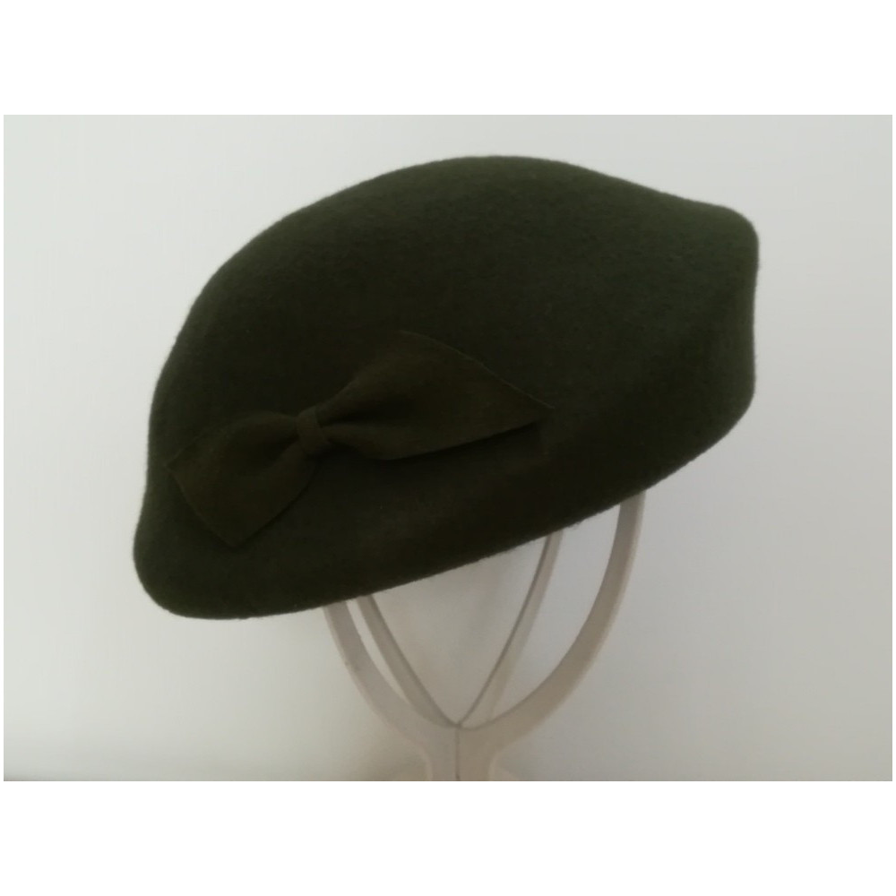 Leśna zieleń beret filcowy 57-58 cm
