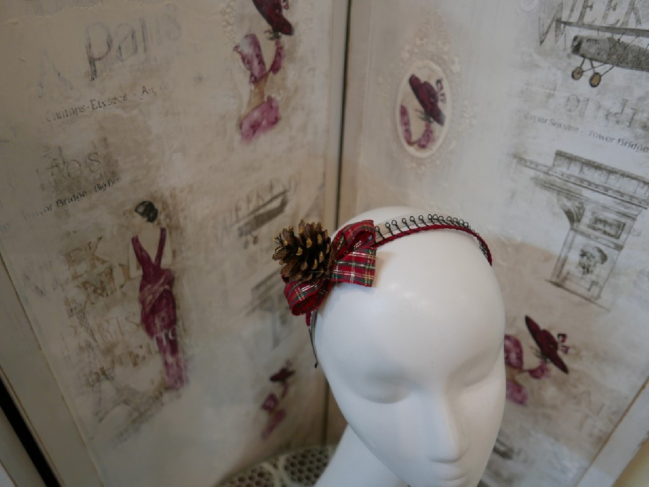 Świąteczny  fascynator- Przepaska