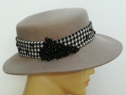 Szary kanotier, kapelusz filcowy 54-56 cm