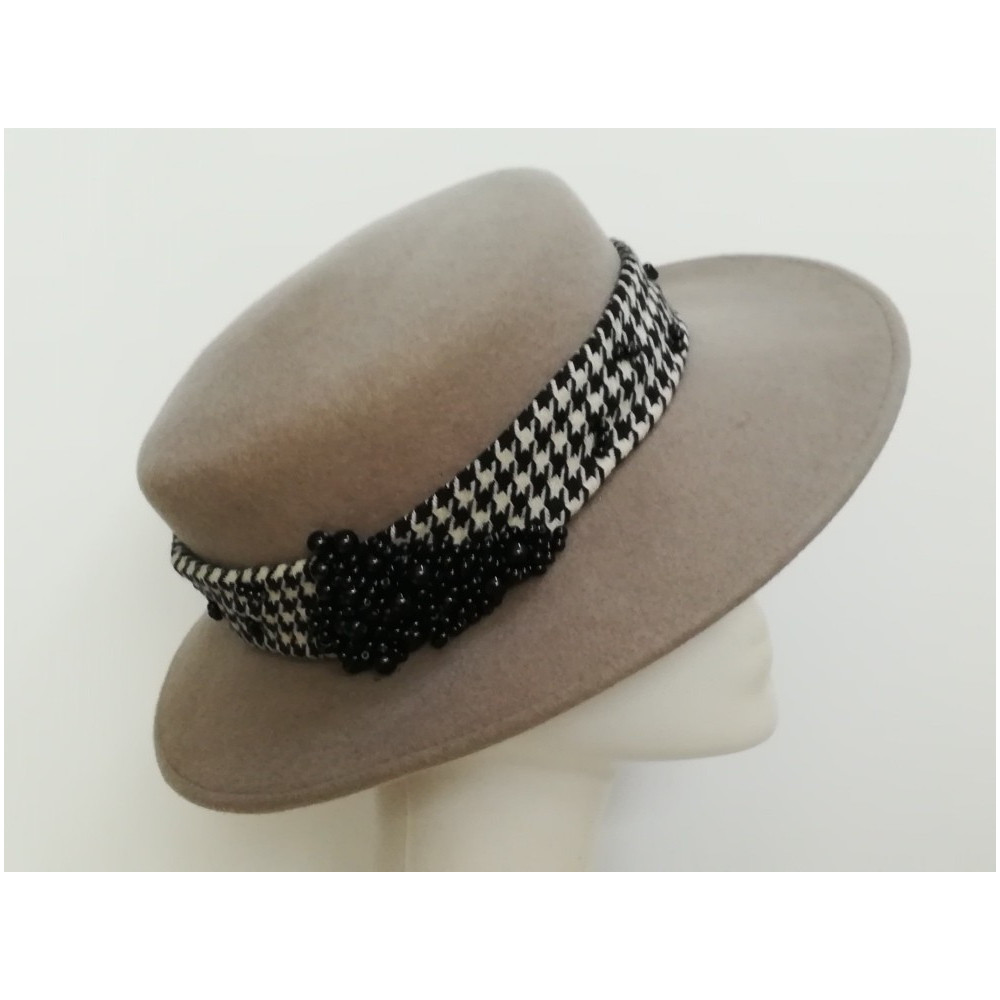 Szary kanotier, kapelusz filcowy 54-56 cm