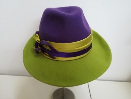 Kronos fioletowo zielony kapelusz filcowy 57-59cm