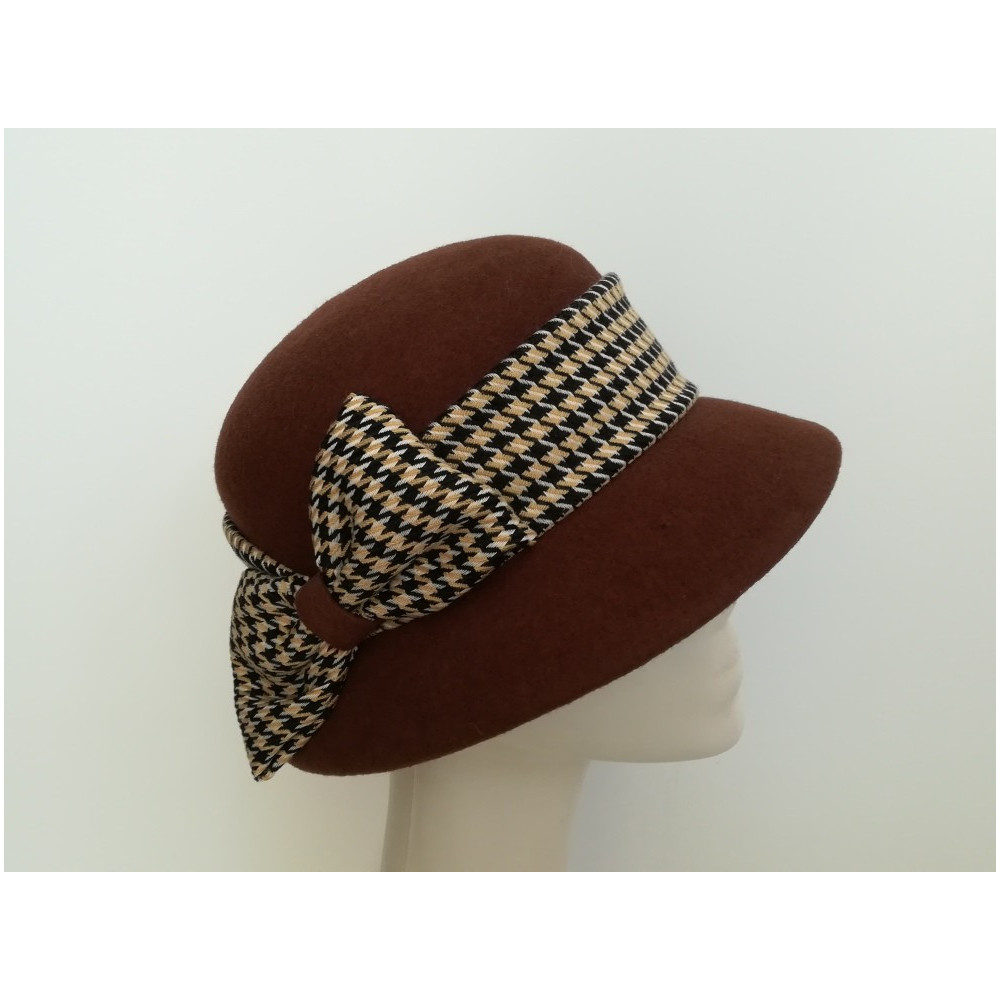 Brązowy kapelusz filcowy 54-56 cm