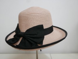 Różowy słomkowy letni  kapelusz  do 57 cm