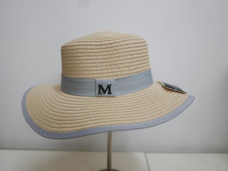 Beżowy kanotier kapelusz słomka naturalnado 58 cm