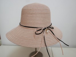 Różowy słomkowy letni  kapelusz  55- 57 cm