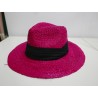 Rafia różowy kapelusz naturalny do 57 cm regulowany