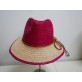 Rafia różowy-naturalny kapelusz do 58 cm regulowany