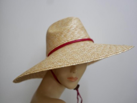 Słomka ryżowa kapelusz do 58 cm regulowany