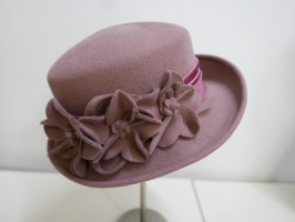 Lidia brudny róż kapelusz welurowy-58-60  cm
