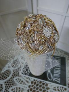 Bukiet ślubny, trwały, broszko bukiet, biżuteria