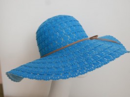 Turkusowa koronka kapelusz letni  do 57 cm