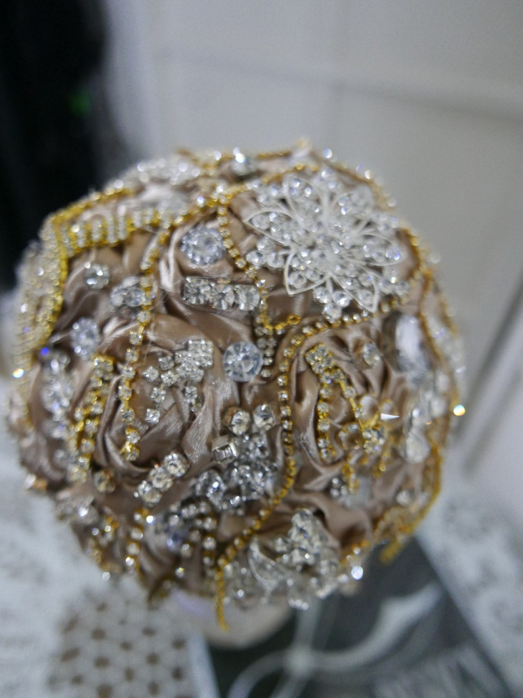 Bukiet ślubny, trwały, broszko bukiet, biżuteria