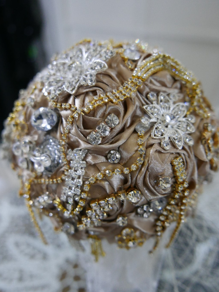 Bukiet ślubny, trwały, broszko bukiet, biżuteria