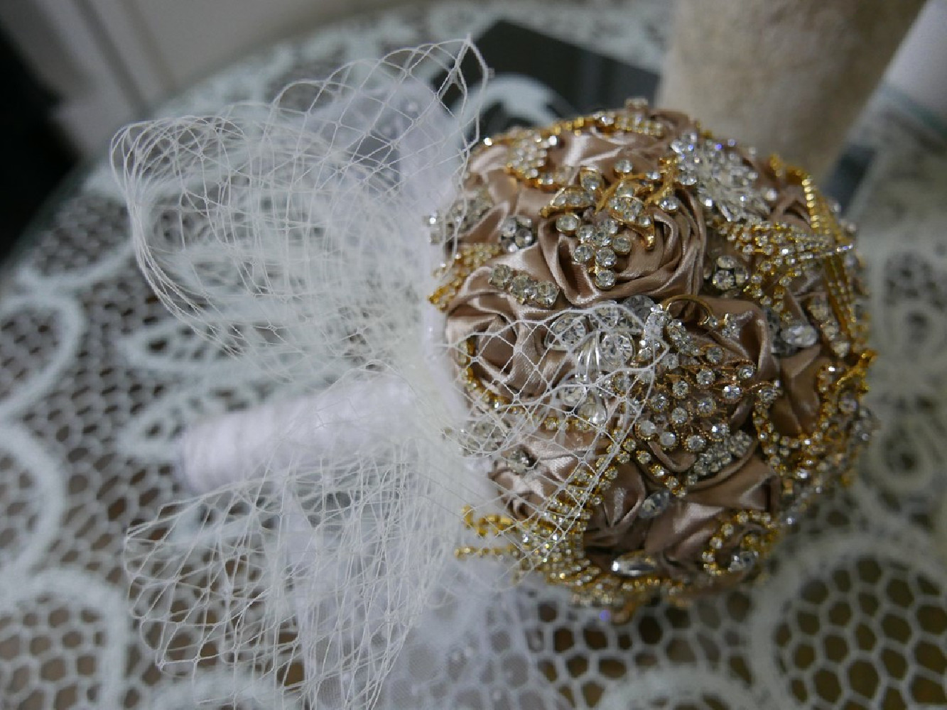 Bukiet ślubny, trwały, broszko bukiet, biżuteria