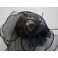 Granatowy kapelusz sinamay z główką z tkaniny do 56 cm