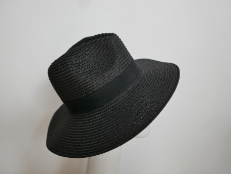 Czarny męski letni kapelusz do 56 cm regulowany