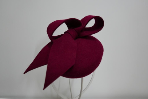 Ismena- mini toczek bordo z kokardą