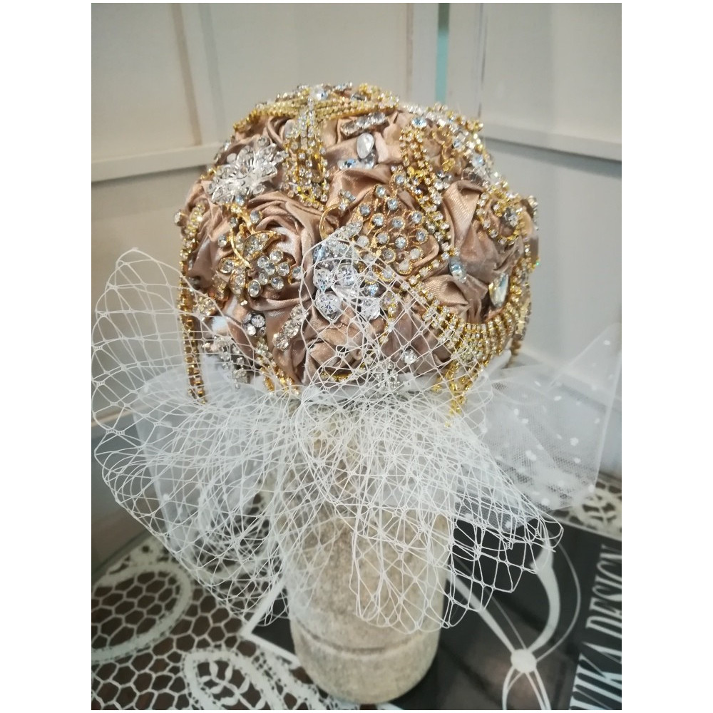 Bukiet ślubny, trwały, broszko bukiet, biżuteria