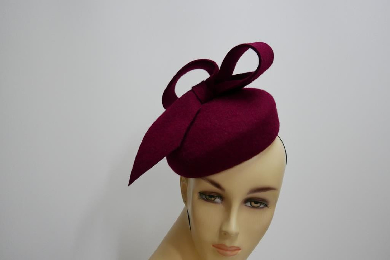 Ismena- mini toczek bordo z kokardą