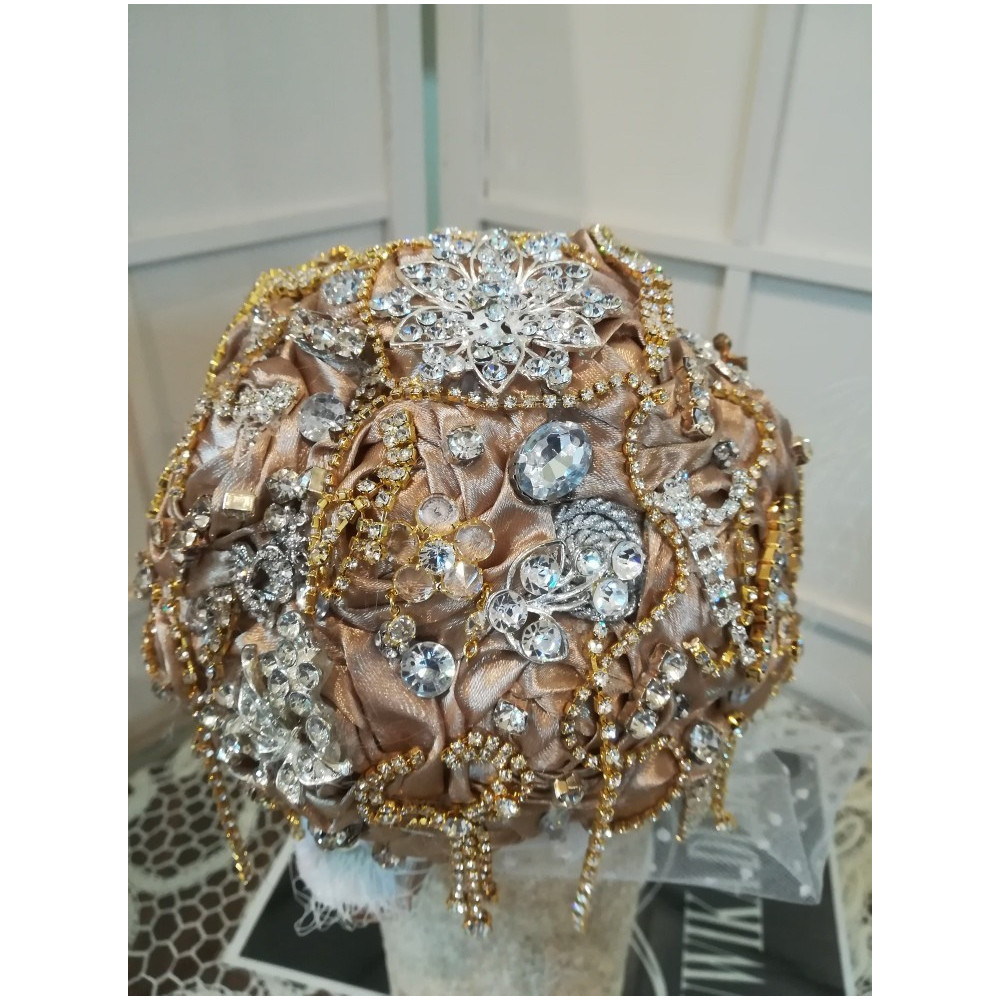 Bukiet ślubny, trwały, broszko bukiet, biżuteria