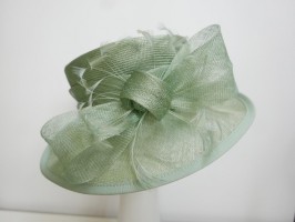 Zielony groszkowy kapelusz z sinamay i wiskozy 57 -59 cm
