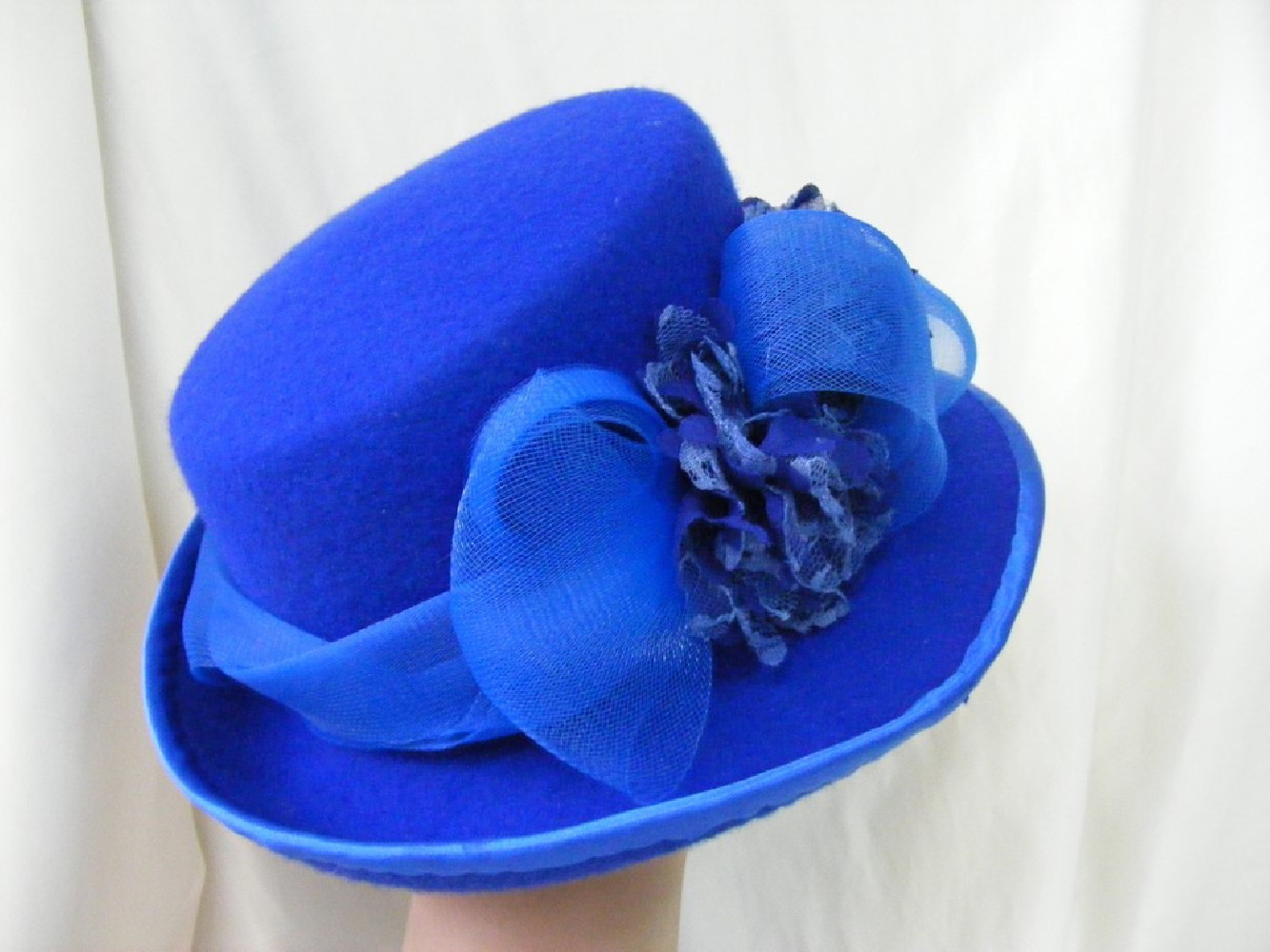 Diana szafirowy wizytowy kapelusz filcowy 55-57 cm