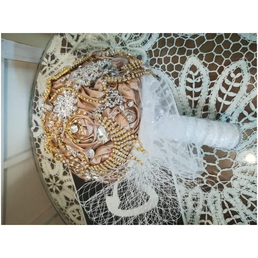 Bukiet ślubny, trwały, broszko bukiet, biżuteria